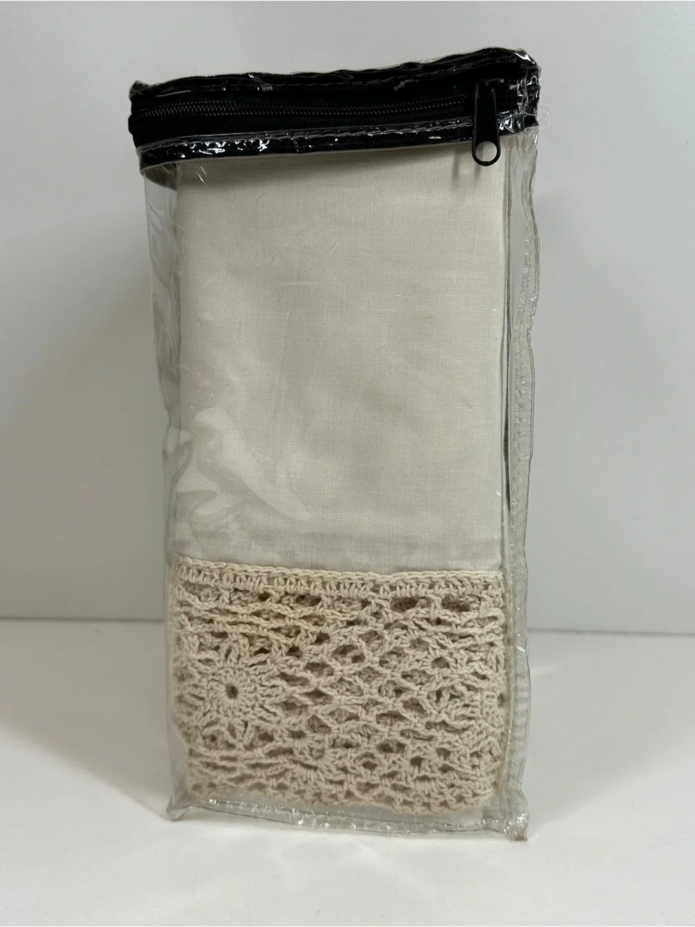 Crochet Trim Ivory Bedskirt Size Full Still In Original Packaging Never Used